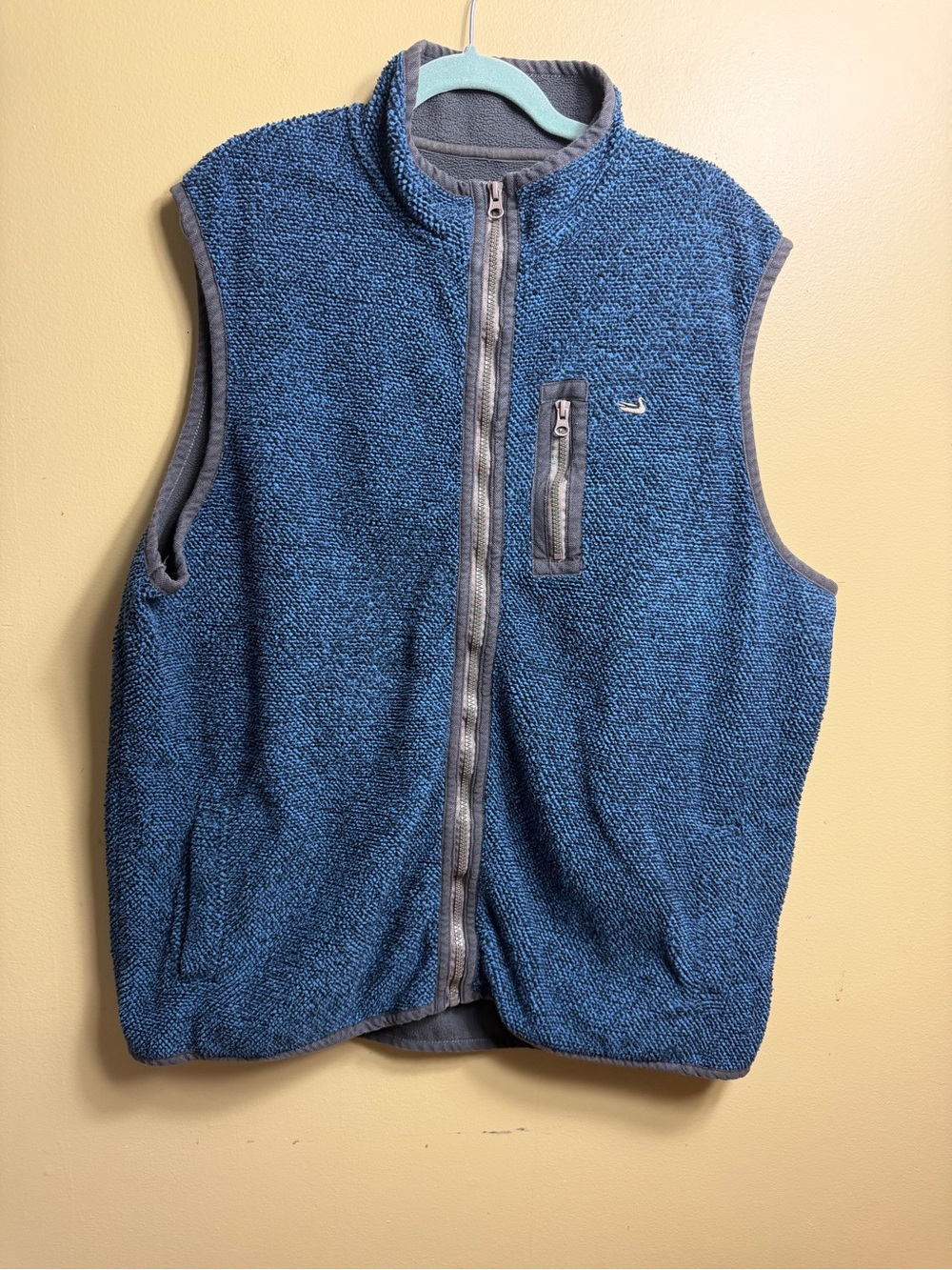 Southern Marsh Men's XL Blue Highland Alpaca Fleece Full Zip Vest